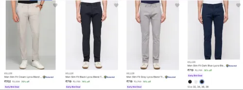 Image of Killer Men's Trousers at minimum 70% Discount