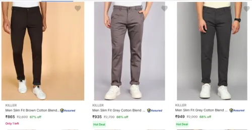 Image of Killer Men's Trousers upto 68% Discount