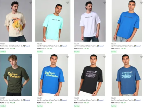 Image of Killer mens tshirt at 77% discount