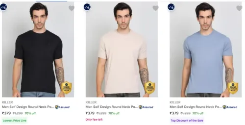 Image of KILLER Men's T-shirts at minimum 70% Discount