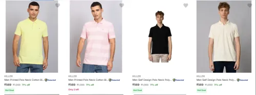 Image of Killer Men's T-Shirts at minimum 70% Discount