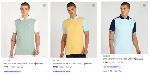 Image of Killer Men's T-Shirts upto 74% Discount