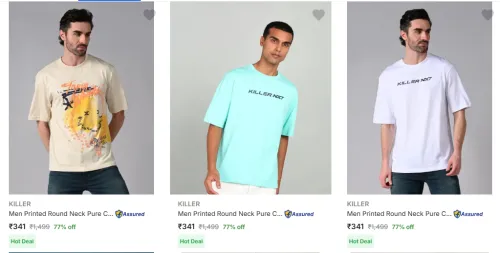 Image of Killer Men's T-Shirts upto 77% Discount