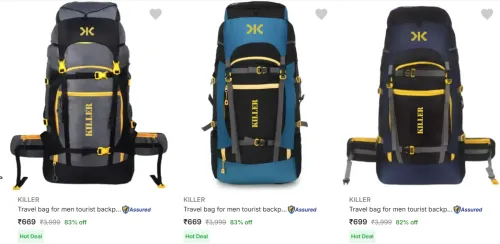 Image of Killer Rucksacks Upto 83% Discount | Starting @ ₹669