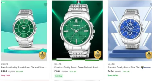 Image of Killer Silver Mens Watch Upto 85% Discount