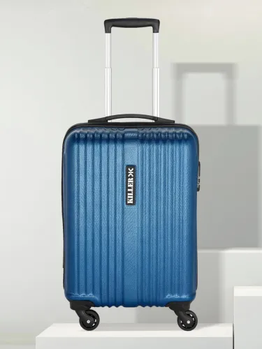Image of KILLER Small Cabin Suitcase (53 cm) 4 Wheels - STRING- Dark Blue - Blue