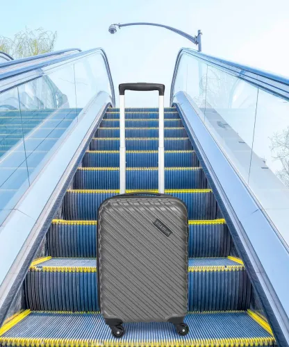 Image of KILLER  Small Cabin Suitcase (53 cm) 4 Wheels - Stripex - Grey