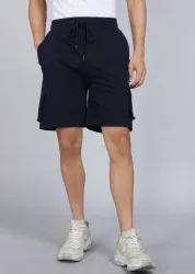 KILLER Solid Men Dark Blue Cargo Shorts