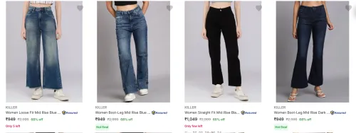 Image of Killer Women's Jeans upto 75% Discount