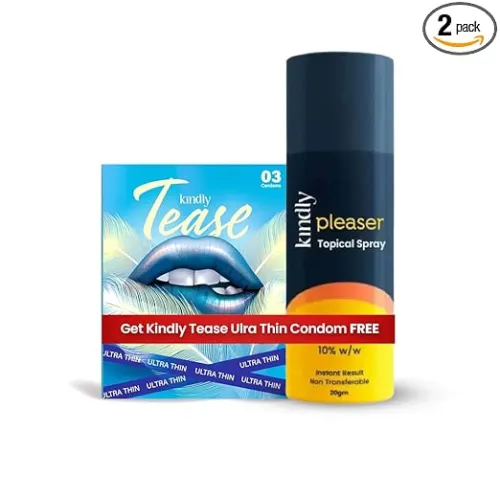 Image of Kindly Pleaser Delay / Topical Spray 20 Gm With Free Pack of 3 UltraThin Condoms 