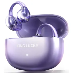 Kinglucky Open Ear Earbuds Clip-On Bluetooth 6.0 Wireless Headphones with Mic