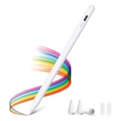 KINGONE Upgraded Stylus Pen, iPad Pencil, Ultra High Precision Sensitivity, Palm Rejection, Prevents False ON/Off Touch, Power Display, Tilt Sensitivity, Magnetic Adsorption for iPad 2018 La...