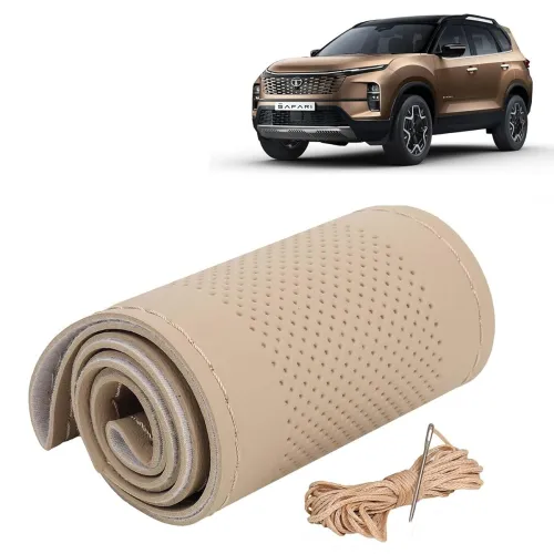 Image of KINGSWAY® Car Steering Wheel Cover Sewable Compatible with Tata Safari (Year 2023 Onwards)