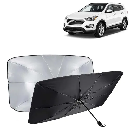 Image of KINGSWAY Car Sun Shade – Hyundai Santa Fe (2017-2020, Black)