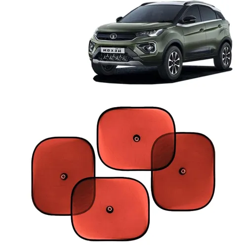 Image of Kingsway Car Window Sticky Sun Shades (Red, 4 Pcs)