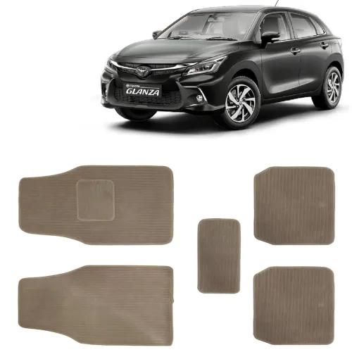 Image of Kingsway Carpet Style Universal Car Mats for Toyota Glanza, 2022 Onwards Model,