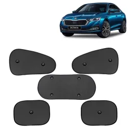KINGSWAY® Car Window Curtain Sticky Sun Shades for Skoda Octavia (2021 Onwards), Universal Fit Sunshades for Side Window