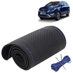 KINGSWAY® PU Leatherite Car Steering Cover Sewable Compatible with Tata Hexa