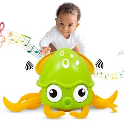 KIPA Gaming Full Fun Baby Musical Octopus Crawling Toy for Kids | Interactive Dancing Octopus with Music and LED Lights | Automatically Avoids Obstacles | Tummy Time Toy for Infants (Octopus...
