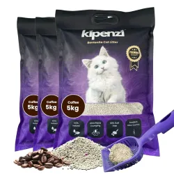 Kipenzi Bentonite Cat Litter- White Bentonite Cat Litter | Strong Clumping | 99.9% Dust-Free | Easy to Scoop | Natural F