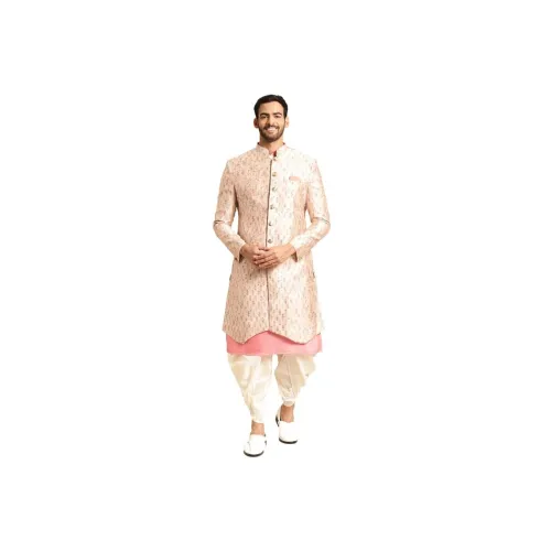 Image of KISAH Men's Kurta Indo-Western Sherwani Dhoti Set