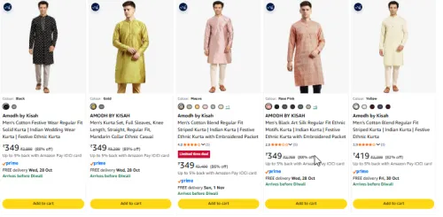 Image of KISAH Men's Kurta upto 89% Discount
