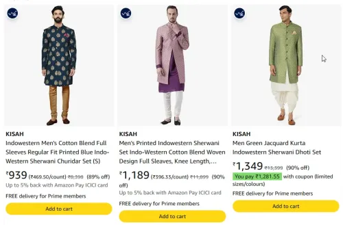 Image of Kisah Sherwani Set at minimum 85% Discount