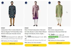 Kisah Sherwani Set at minimum 85% Discount