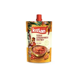 Kissan Teekhi Lehsun Mirch Chutney, Chilli Garlic Chutney, 200g, For Traditional Rajasthani Flavors, With Mathania Red C
