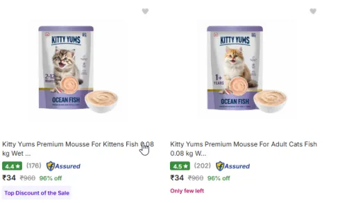 Image of Kitty Yums Cat Food @ ₹34