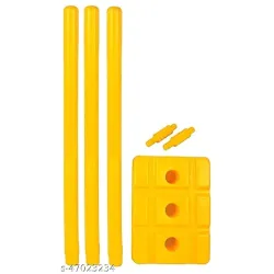 Klapp Heavy Plastic Cricket Wicket Set Unbreakable Stumps (Yellow)