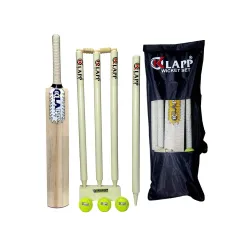 Klapp Plastic Popular Willow Cricket Kit with Three Ball Four Wicket
