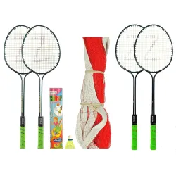 Klapp Zigma Recreational Badminton Set with Net (White)
