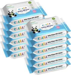 Klara 99% Pure Water Baby Wipes Pack of 12  (12 Wipes)