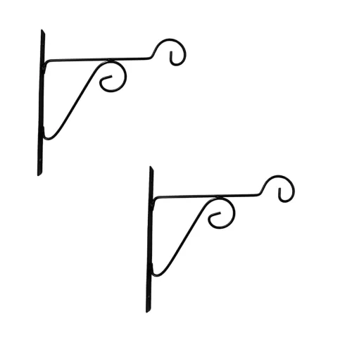 Image of Klassic Hanger Brackets Plant Stand - Metal Hanging Hooks, Holder for Indoor Outdoor Planters - Black - Pack of 2