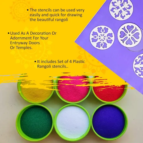 Image of Klassic Plastic Rangoli Stencils with 4 Different Design