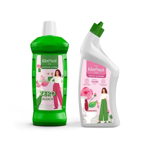 Image of Kleenest Toilet Cleaner Combo – 1L x2, Rose, Bleach-Free