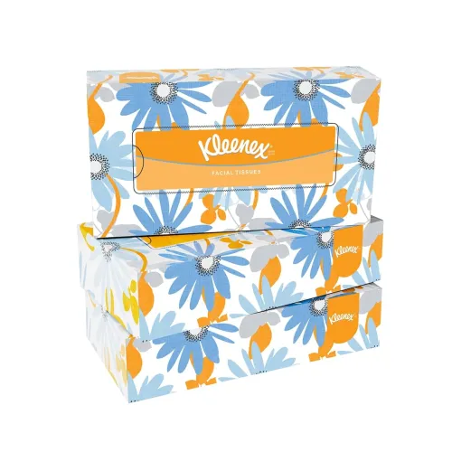 Image of Kleenex® 2 ply Facial Tissue Flat Box, 100 Pulls, Pack of 3 (Total 300 Sheets)