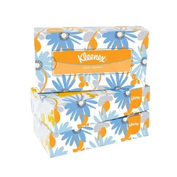 Kleenex® 2 ply Facial Tissue Flat Box, 100 Pulls, Pack of 3 (Total 300 Sheets)