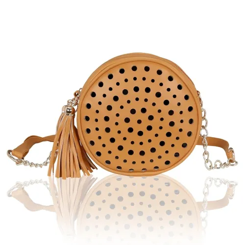 Image of Kleio Leather Double Compartment Sling Bag