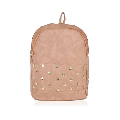 Image of KLEIO Women's Studded Casual Backpack (Peach)