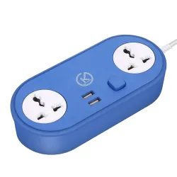 Klick Gadgets Extension Cord | 2 Sockets + 2 USB | 2.5m | Blue