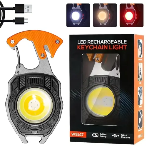 Image of KLIFFOO Keychain LED Flashlights, Rechargeable Flashlight Torch 7 Light Modes