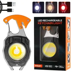 KLIFFOO Keychain LED Flashlights, Rechargeable Flashlight Torch 7 Light Modes