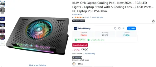 Image of KLIM Orb Laptop Cooling Pad 
