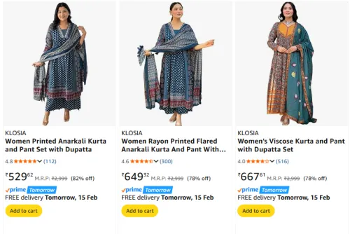 Image of KlOSIA women paint kurta with dupatta from ₹529