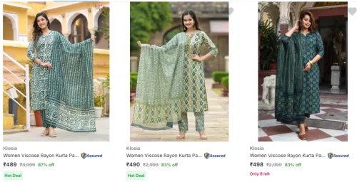 Image of Klosia Womens Ethnic Sets @ Minimum 80% OFF