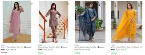 Image of KLOSIA womens kurtas set upto 83% discount 