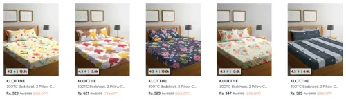 Image of Klotthe Bedsheet Upto 89% Discount