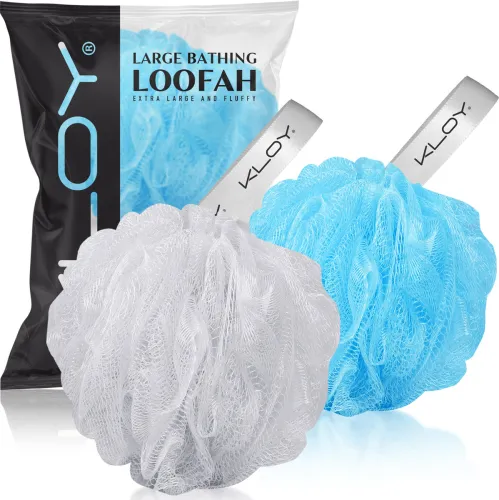 Image of KLOY Loofah (Pack of 2, White, Blue)